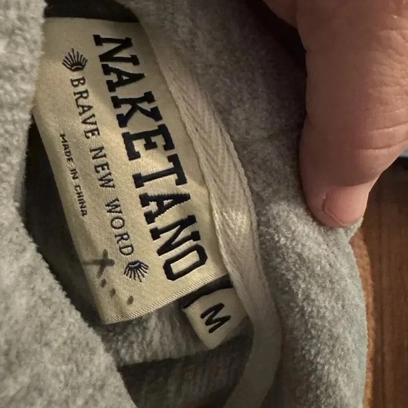 Naketano Cowl Neck Hoodie Velvet Gray Heathered Pullover Drawstring Sweatshirt - Picture 9 of 11